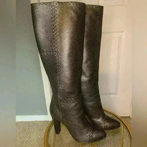 Fendi Pebbled Leather Patchwork Boots - Size 38 .